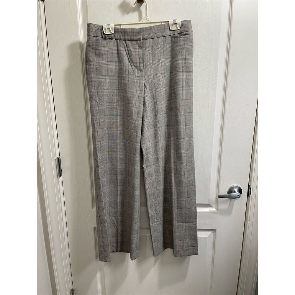Liz Claiborne Women's Plaid Wide-Leg Trousers Size 10 Casual (sku367)